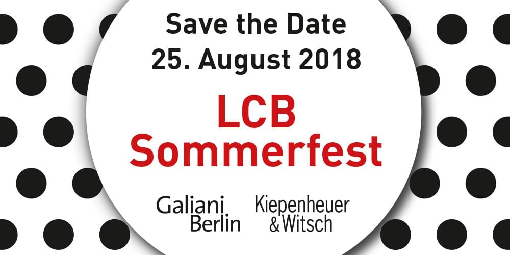 Tickets LCB-Sommerfest, 2018 feiert das LCB den Sommer und die Literatur mit den Verlagen Kiepenheuer & Witsch / Galiani Berlin und seinen Autorinnen und Autoren am Wannsee! in Berlin